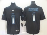 Carolina Panthers #1 Cam Newton Black 2019 Smoke Fashion Limited Men Jersey