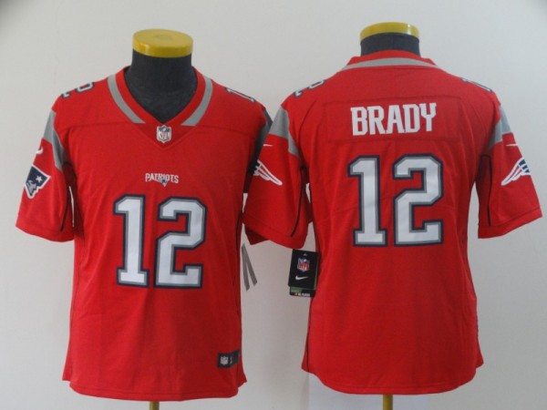 Youth New England Patriots #12 Tom Brady Red Inverted Legend Jersey