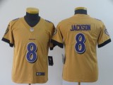 Youth Baltimore Ravens #8 Lamar Jackson Gold Inverted Legend Jersey