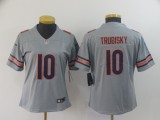 Women Chicago Bears #10 Mitchell Trubisky Sliver Inverted Legend Jersey