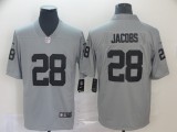 Nike Raiders #28 Josh Jacobs Grey Inverted Legend Men Jersey