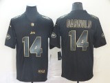 Nike Jets #14 Sam Darnold Black Gold Vapor Untouchable Limited Men Jersey