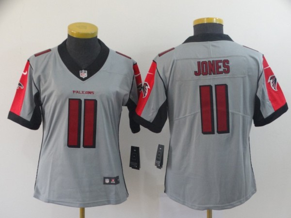 Women Atlanta Falcons #11 Julio Jones Grey Inverted Legend Jersey 