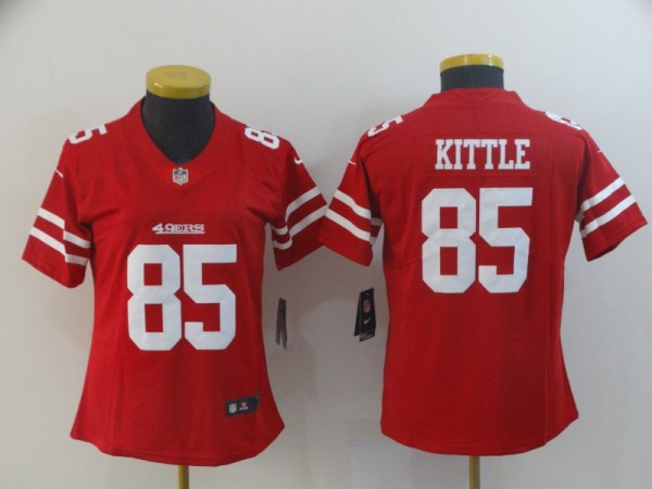 Women's Nike San Francisco 49ers #85 Kittle Red Vapor Untouchable Limited Jersey