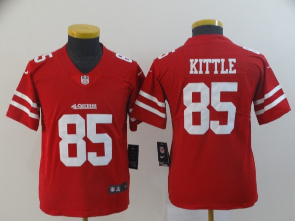 Youth San Francisco 49ers #85 George Kittle Red Vapor Untouchable Limited Jersey