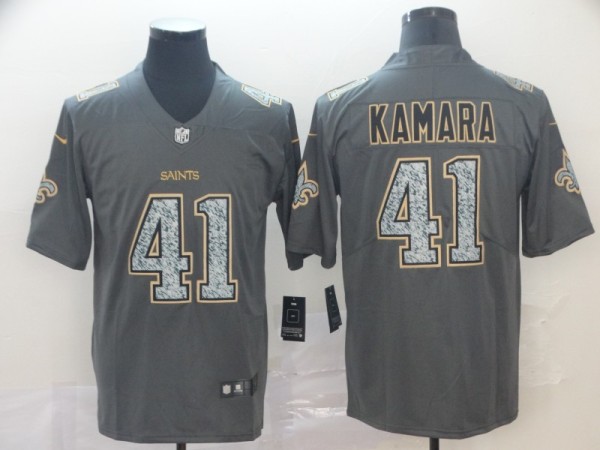 Nike Saints #41 Alvin Kamara Gray Static Vapor Untouchable Limited Men Jersey