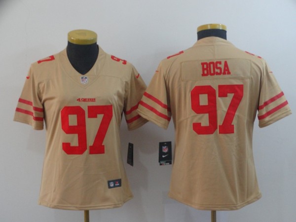 Women Nike San Francisco 49ers #97 Bosa Gold Inverted Legend Jersey