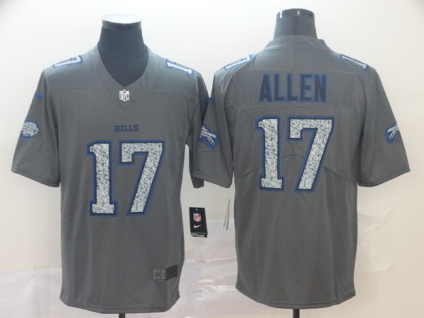 Nike Bills #17 Josh Allen Gray Static Vapor Untouchable Limited Men Jersey