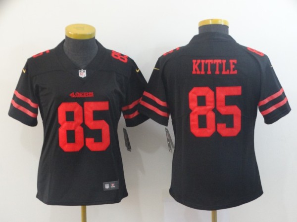 Women's Nike San Francisco 49ers #85 Kittle Black Vapor Untouchable Limited Jersey