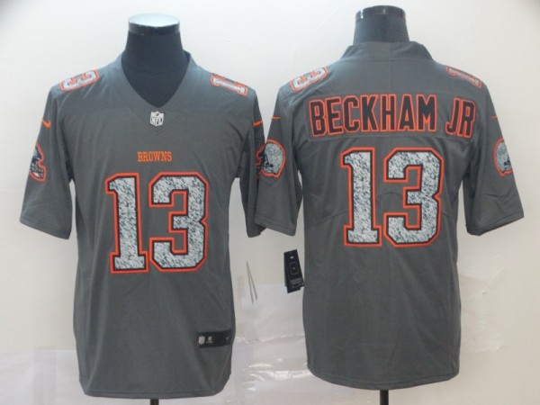 Nike Browns #13 Odell Beckham Jr. Gray Static Vapor Untouchable Limited Men Jersey