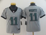 Youth Nike Philadelphia Eagles #11 Carson Wentz Grey Inverted Legend Jersey