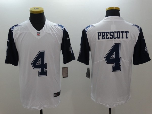 New Nike Dallas Cowboys #4 Prescott White Color Rush Limited Jersey