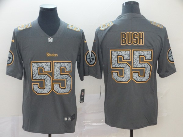 Nike Steelers #55 Devin Bush Gray Static Vapor Untouchable Limited Men Jersey