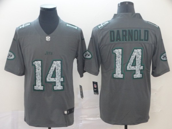 Nike Jets #14 Sam Darnold Gray Static Vapor Untouchable Limited Men Jersey