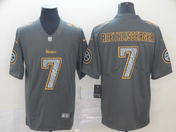 NFL Steelers #7 Ben Roethlisberger Gray Static Vapor Untouchable Limited Men Jersey