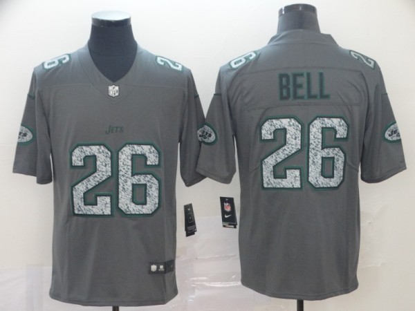 Nike Jets #26 Le'Veon Bell Gray Static Vapor Untouchable Limited Men Jersey