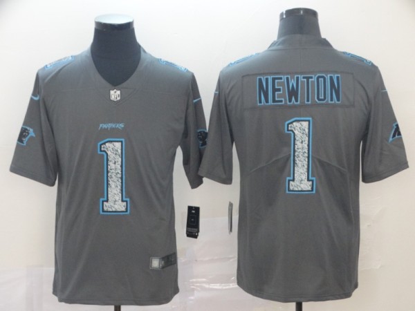 Nike Panthers #1 Cam Newton Gray Static Vapor Untouchable Limited Men Jersey