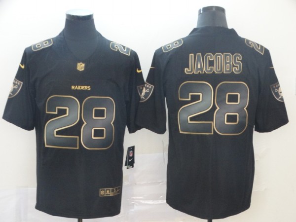 Nike Raiders #28 Josh Jacobs Black Gold Vapor Untouchable Limited Jersey