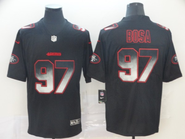 San Francisco 49ers #97 Nick Bosa Black 2019 Smoke Fashion Limited Men Jersey