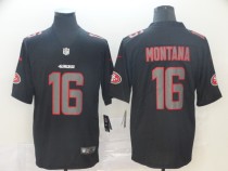 Nike 49ers #16 Joe Montana Black Impact Vapor Limited Men Jersey