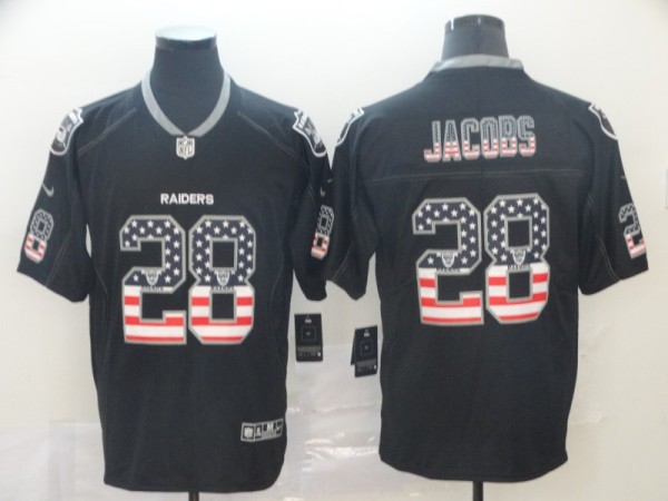 Nike Raiders #28 Josh Jacobs Black USA Flash Fashion Limited Jersey