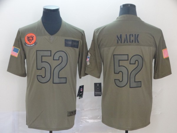 Nike Bears #52 Khalil Mack 2019 Olive Salute To Service Limited Men Jersey