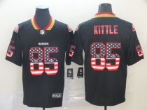 San Francisco 49ers#85 George Kittle Black USA Flag Limited Men Jersey