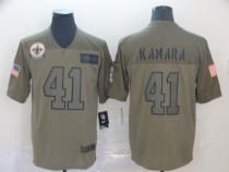 Nike Saints #41 Alvin Kamara 2019 Olive Salute To Service Limited Men Jersey