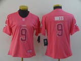 Women Nike Saints #9 Drew Brees Pink Fashion NFL Jersey