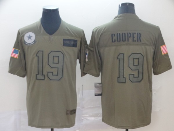 Nike Cowboys #19 Amari Cooper 2019 Olive Salute To Service Limited Men Jersey