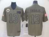 Nike Saints #13 Michael Thomas 2019 Olive Salute To Service Limited Men Jersey