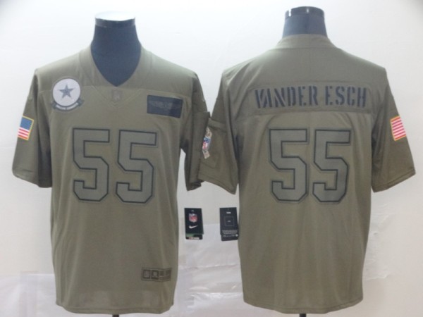 Nike Cowboys #55 Leighton Vander Esch 2019 Olive Salute To Service Limited Men Jersey