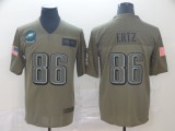 Nike Eagles #86 Zach Ertz 2019 Olive Salute To Service Limited Men Jersey