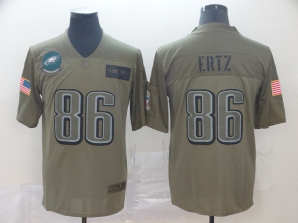 Nike Eagles #86 Zach Ertz 2019 Olive Salute To Service Limited Men Jersey