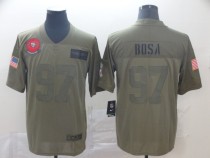 Nike San Francisco 49ers  #97 Nick Bosa 2019 Olive Salute To Service Limited Men Jersey