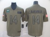 Nike Jets #14 Sam Darnold 2019 Olive Salute To Service Limited Men Jersey