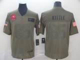 Nike 49ers  #85 George Kittle 2019 Olive Salute To Service Limited Men Jersey