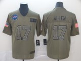 Nike Bills #17 Josh Allen 2019 Olive Salute To Service Limited Men Jersey