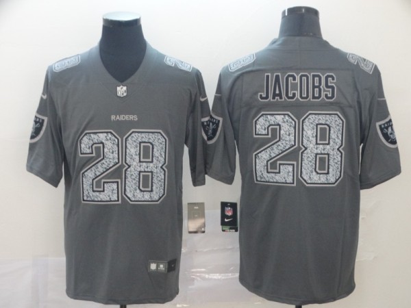 Nike Raiders #28 Josh Jacobs Gray Static Vapor Untouchable Limited Jersey