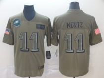 Nike Eagles #11 Carson Wentz 2019 Olive Salute To Service Limited Men Jersey