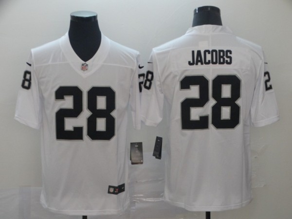 Nike Oakland Raiders #28 Josh Jacobs White Men's Stitched NFL Vapor Untouchable Limited Jersey