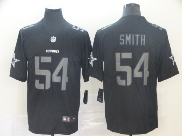 Nike Dallas Cowboys  #54 Jaylon Smith Fashion Impact Black Color Rush Limited Jersey