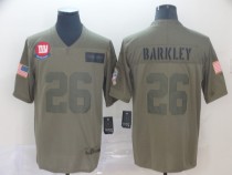 Nike Giants #26 Saquon Barkley 2019 Olive Salute To Service Limited Jersey