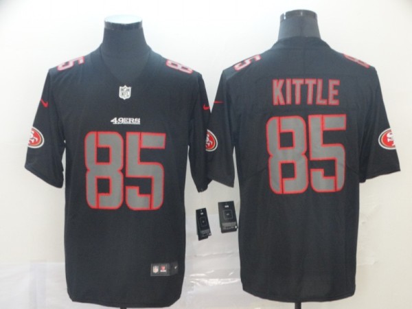 Nike San Francisco 49ers #85 George Kittle Black Impact Limited Men Jersey