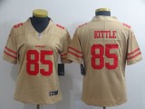 Women Nike San Francisco 49ers #85 George Kittle Gold Inverted Legend Jersey