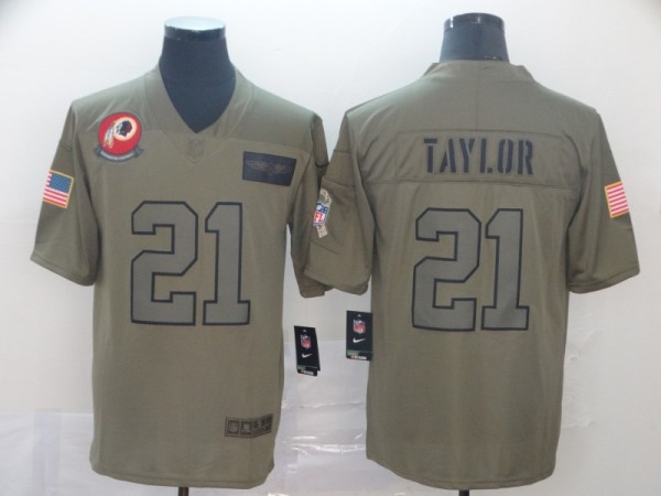 Nike Redskins #21 Sean Taylor 2019 Olive Salute To Service Limited Men Jersey