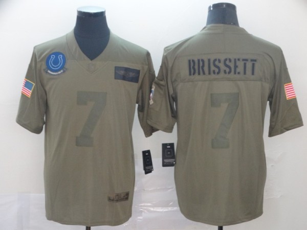 Nike Colts #7 Jacoby Brissett Olive 2019 Salute To Service Limited Men Jersey