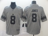 Men's New York Giants #8 Daniel Jones Grey Limited NFL Jersey