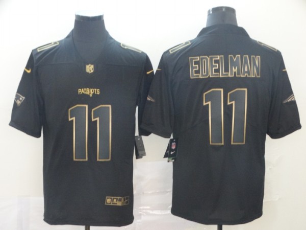 Nike Patriots #11 Julian Edelman Black Gold Vapor Untouchable Limited Men Jersey