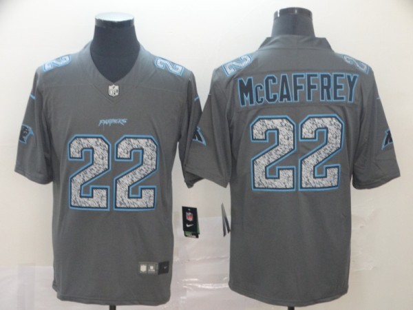 Nike Panthers #22 Christian McCaffrey Gray Static Vapor Untouchable Limited Men Jersey